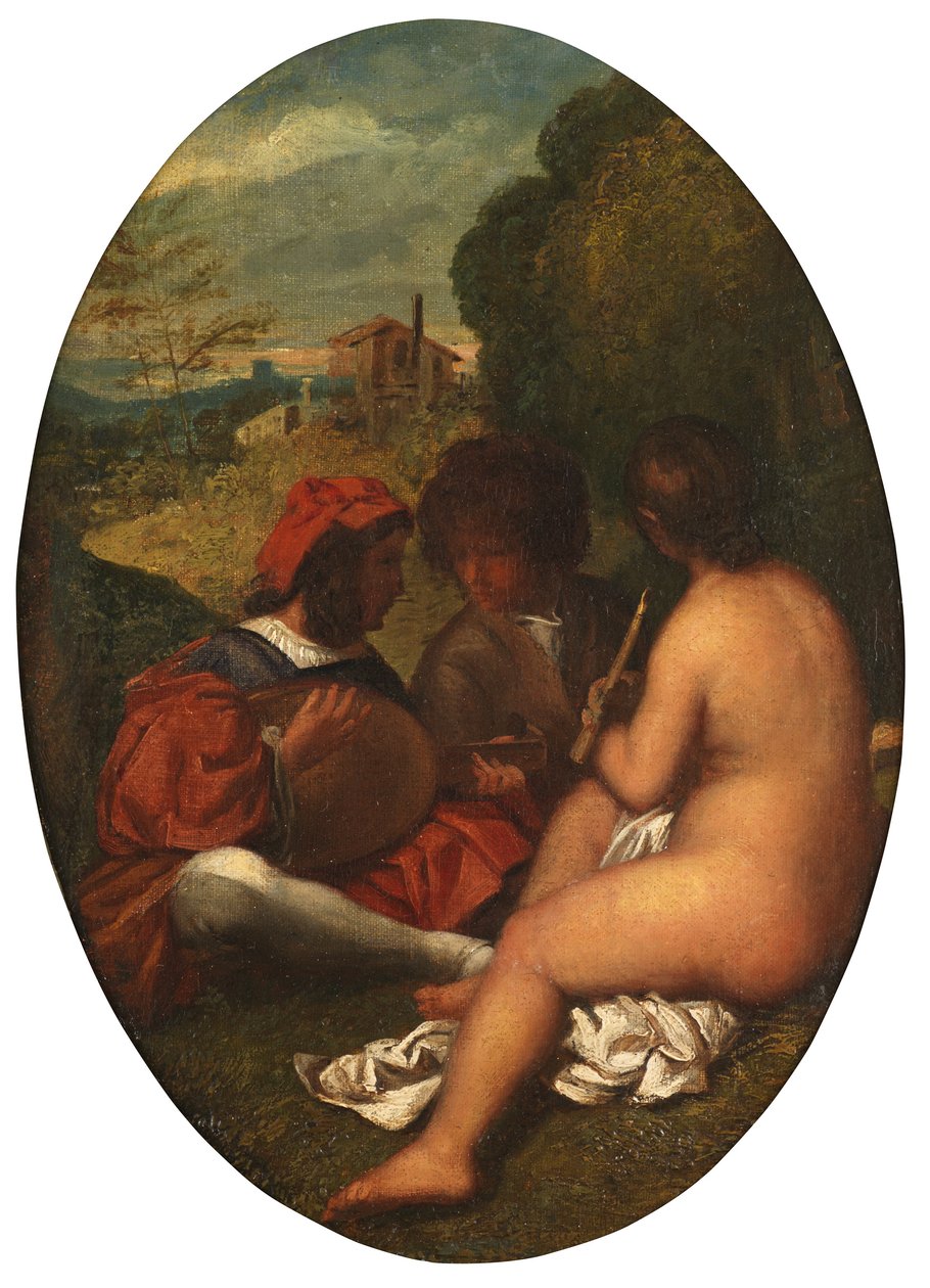 Lelkipásztori koncert, Tizian után (táblára fektetve olaj, vászon) alkotó: William Etty