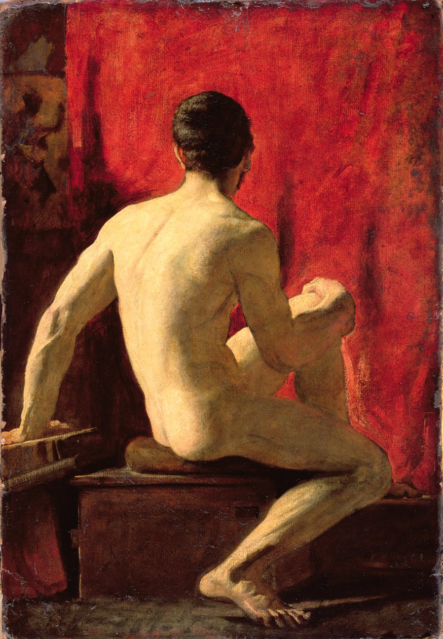 Ülő férfi modell (olaj, malomdeszka) alkotó: William Etty