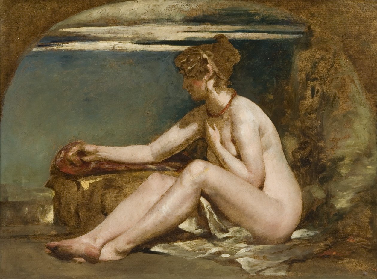 Ülő akt (olaj, vászon) alkotó: William Etty