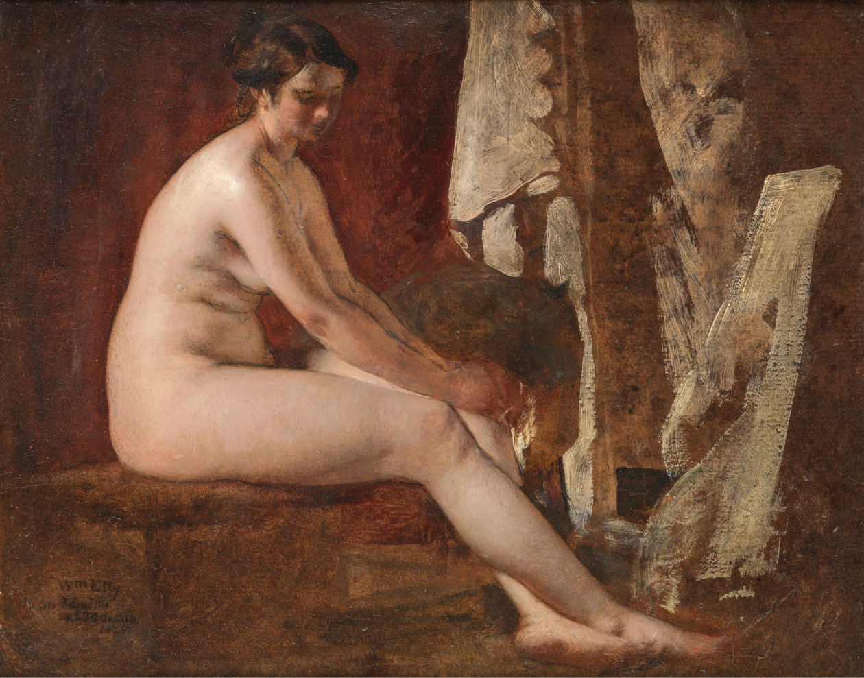 Ülő akt alkotó: William Etty