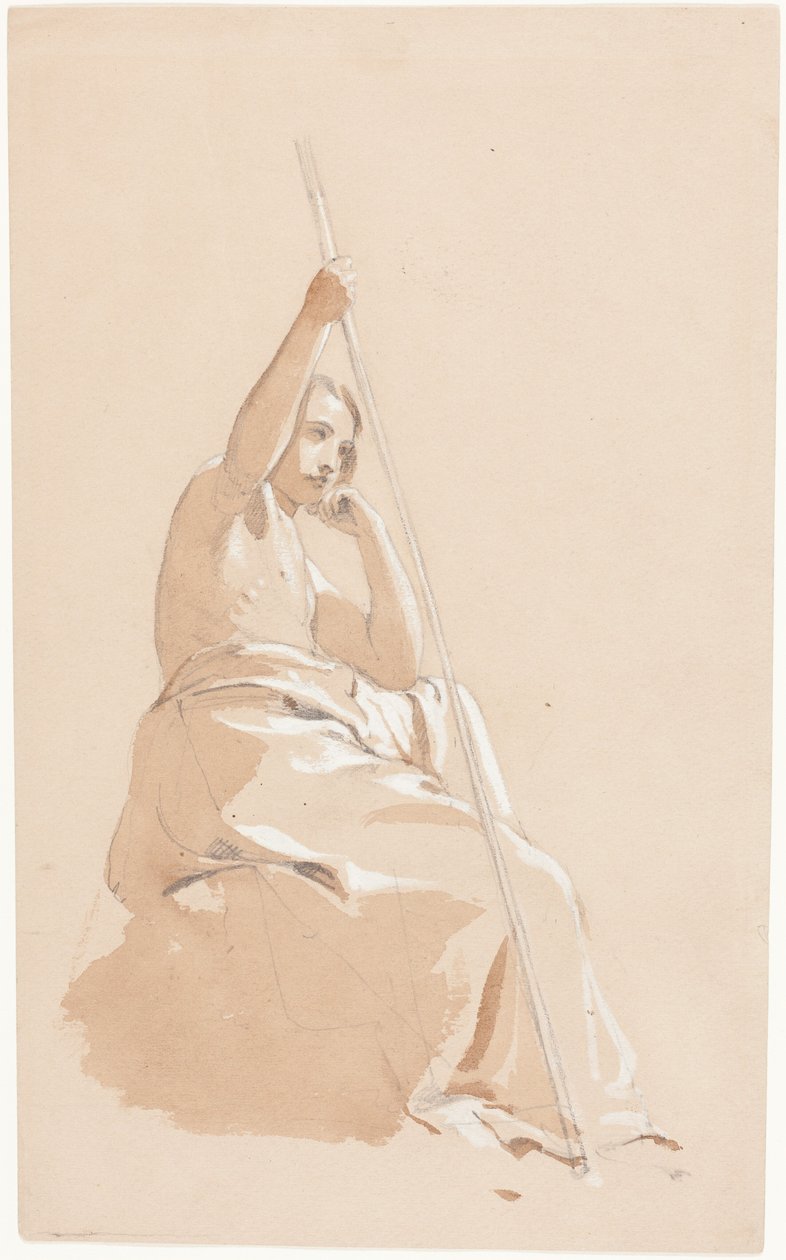 Ülő ifjú bottal alkotó: William Etty