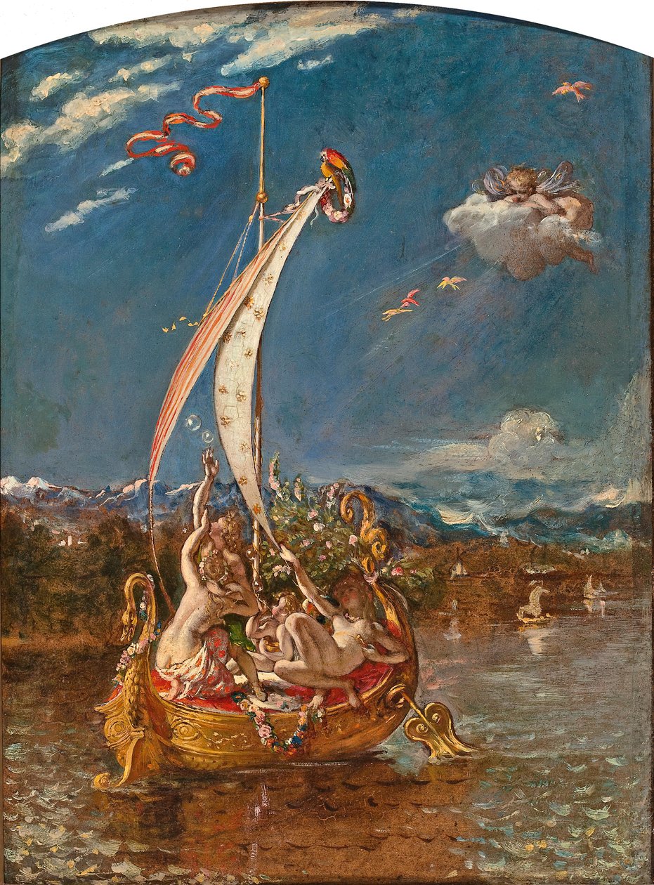 Tanulmány az Ifjúság a kormányrúdnál, és az Öröm a kormányrúdnál számára alkotó: William Etty