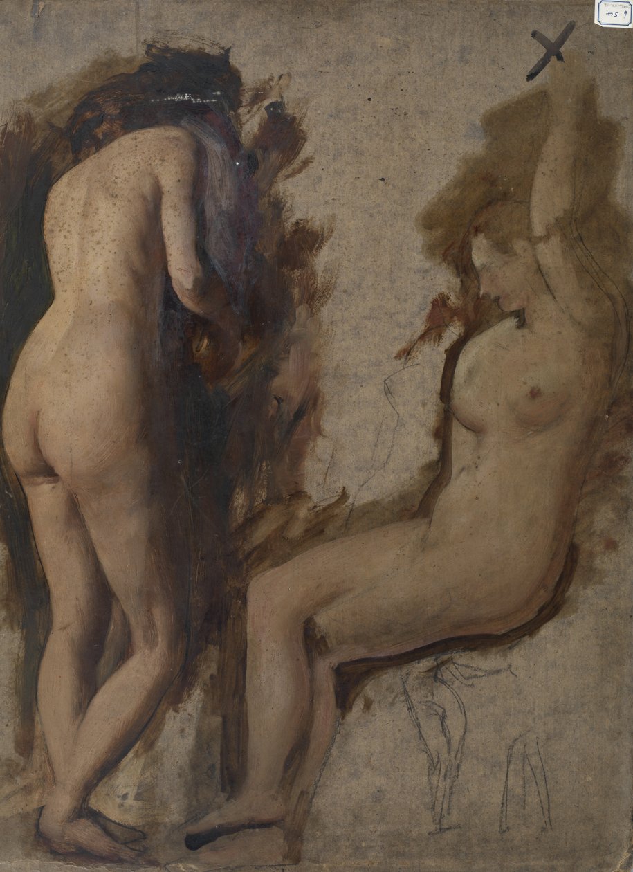 Tanulmány egy figurakompozícióhoz – két női akt alkotó: William Etty