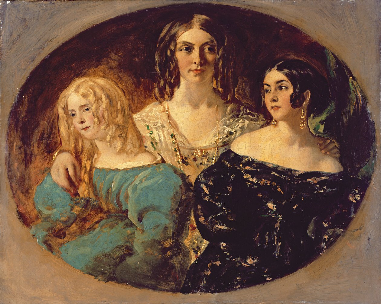 The Honourable Mrs. Caroline Norton and her Sisters, c.1847 (oil on canvas) alkotó: William Etty