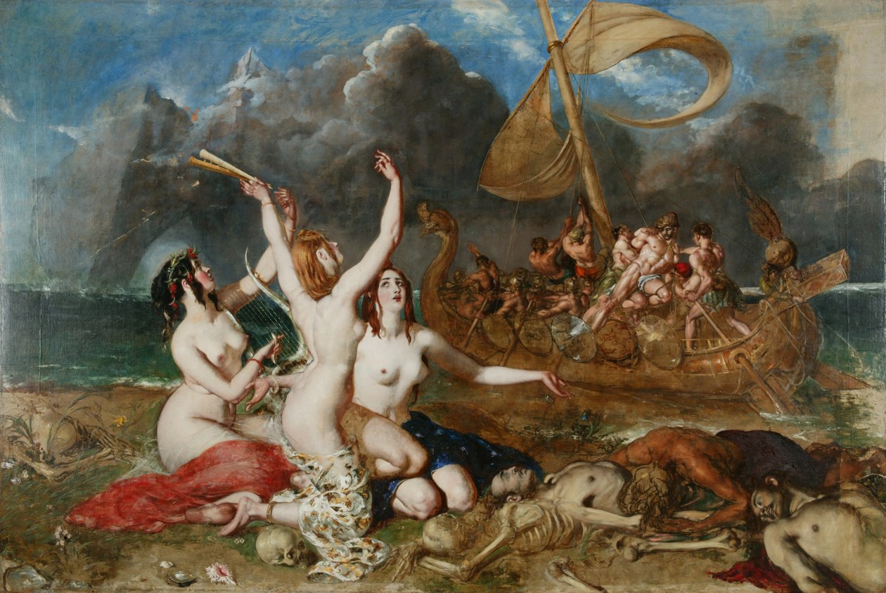 The Sirens and Ulysses, 1837 körül (olaj, vászon) alkotó: William Etty