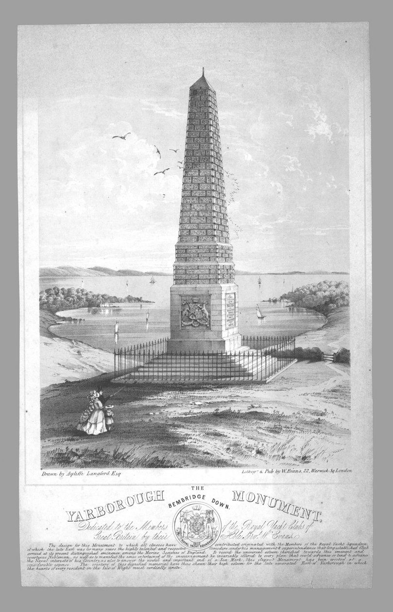 A Yarborough-emlékmű, Bembridge Down, 19. század vége. alkotó: William Evans