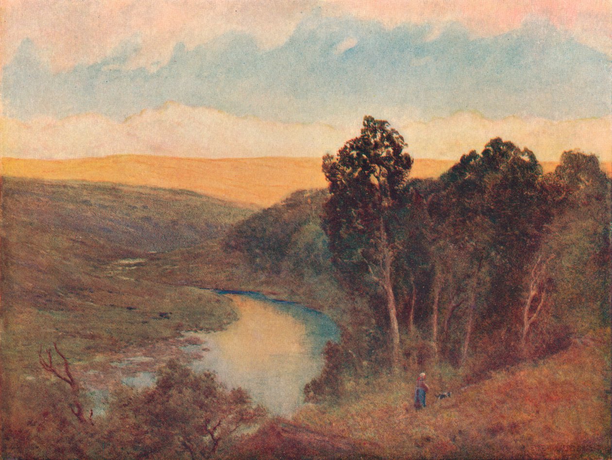 „Délutáni napfény a Galloway-hegyeken”, 1893 alkotó: William Eyre Walker