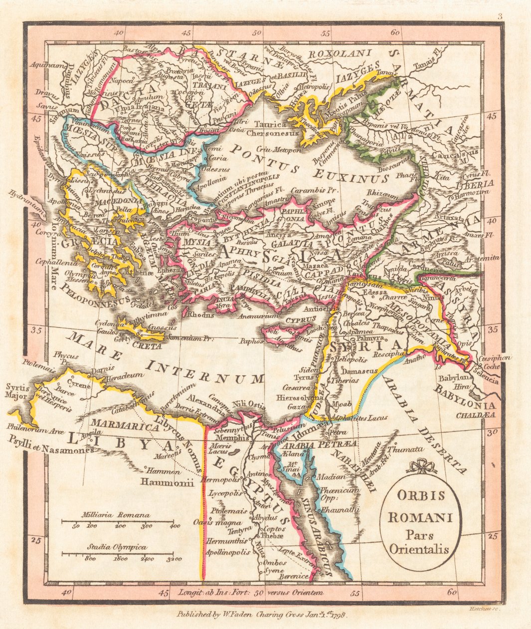 Keletrómai Birodalom. Térkép. alkotó: William Faden