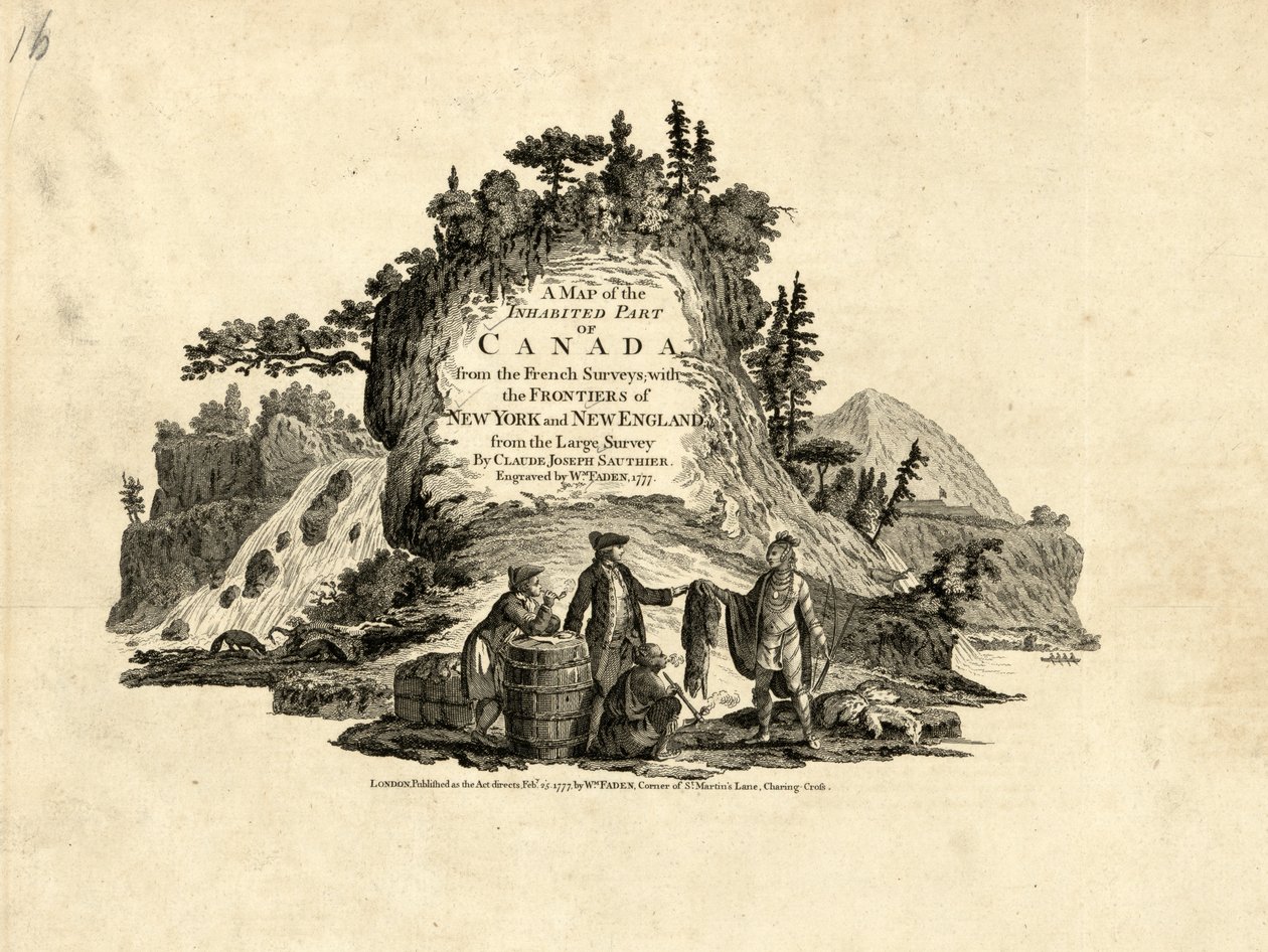 Indiánok a szőrmekereskedelemben Kanadában, 1777. alkotó: William Faden