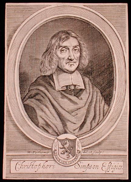 Christopher Simpson portréja (1605-69 körül) (metszet) alkotó: William Faithorne