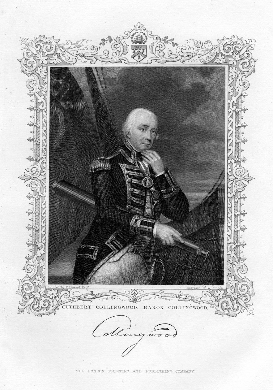 Cuthbert Collingwood, Collingwood 1. báró, a Királyi Haditengerészet brit admirálisa, 19. század. alkotó: William Finden