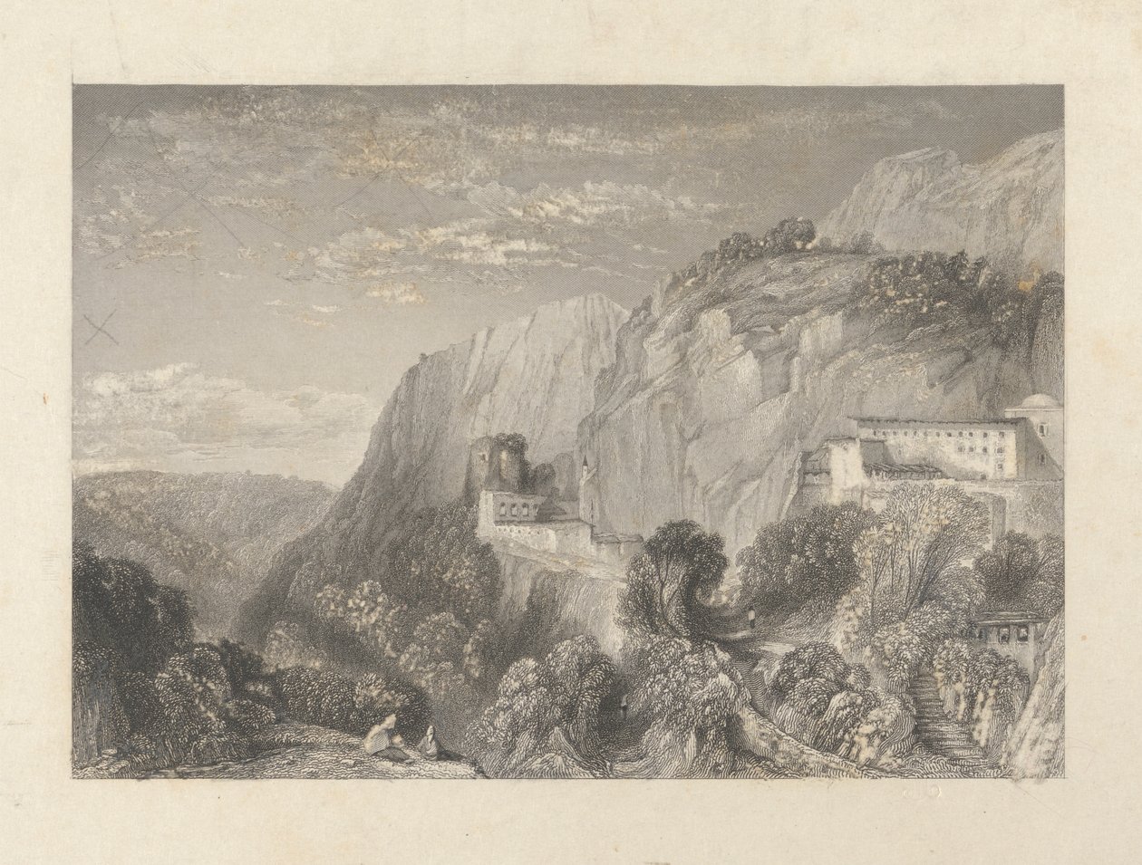 A Libanon-hegy és a Szent Antonio-kolostor alkotó: William Finden