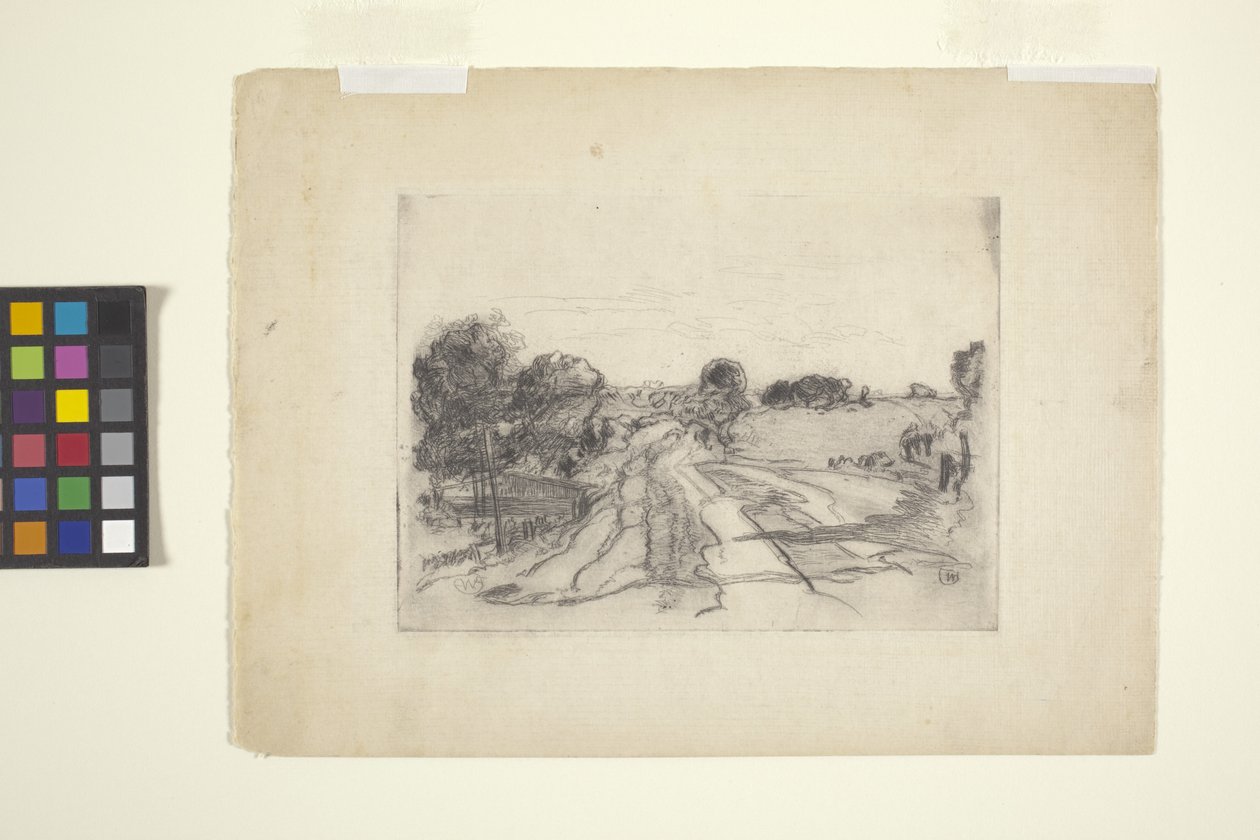 Tájkép patammal (rézkarc) alkotó: William Forsyth