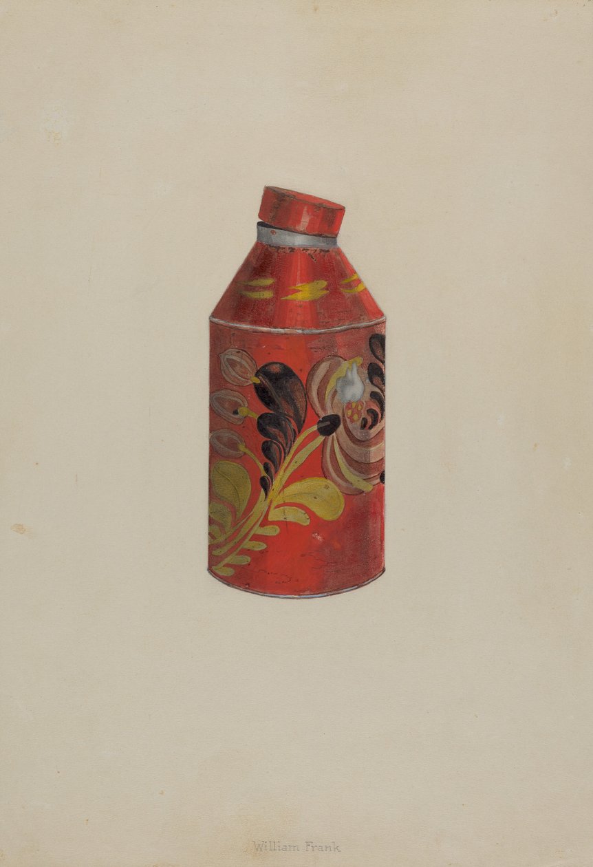 Toleware Tea Caddy, c. 1938. alkotó: William Frank
