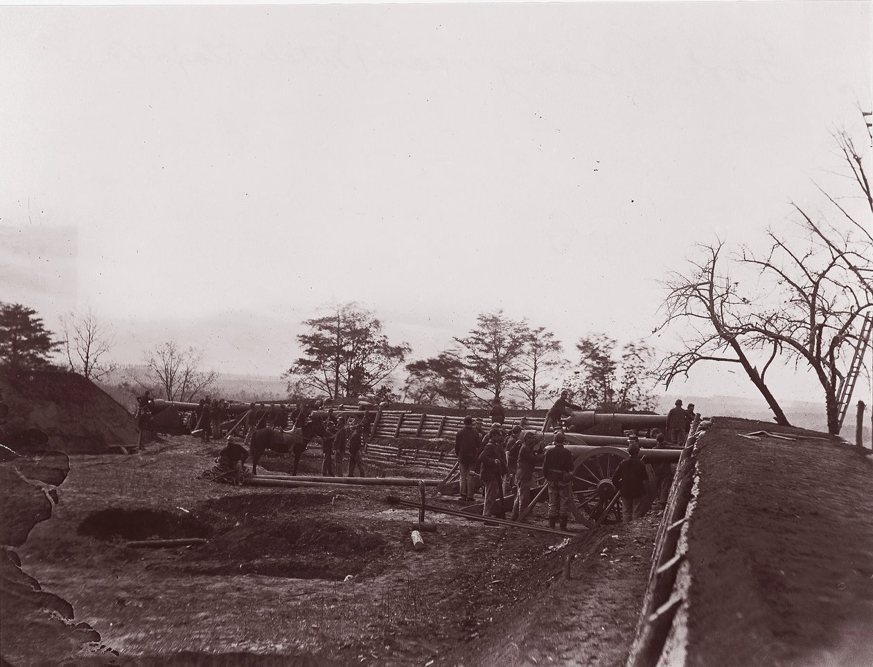 Dutch Gap közelében, Virginia államban. Fort Brady, kb. 1865. alkotó: William Frank Browne