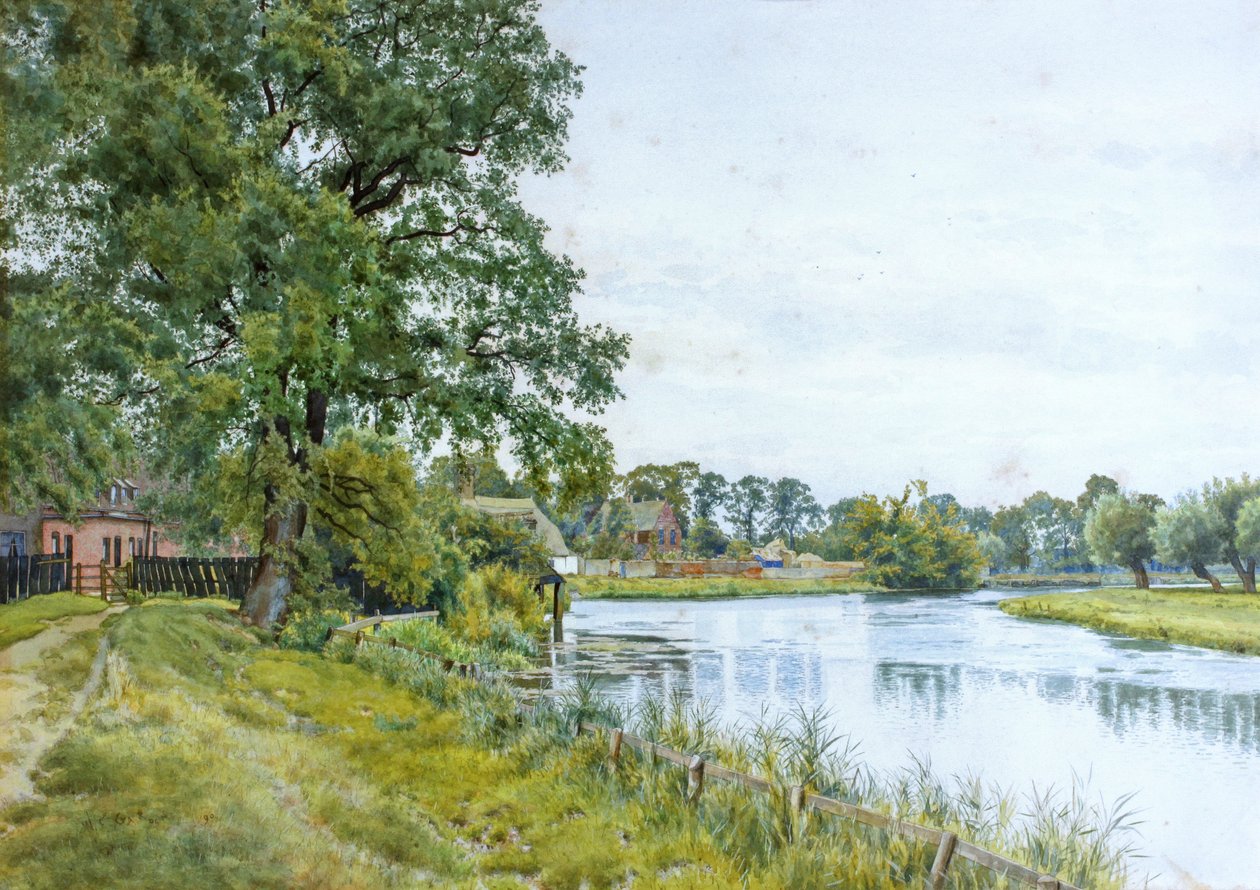 Az Ouse-on Hemingford Grey-nél, a távolban a kastélyházzal alkotó: William Fraser Garden