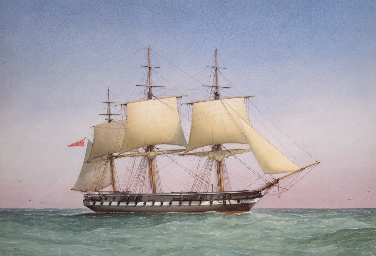 „50 ágyús HMS „Arethusa” fregatt, 1876 alkotó: William Frederick Mitchell