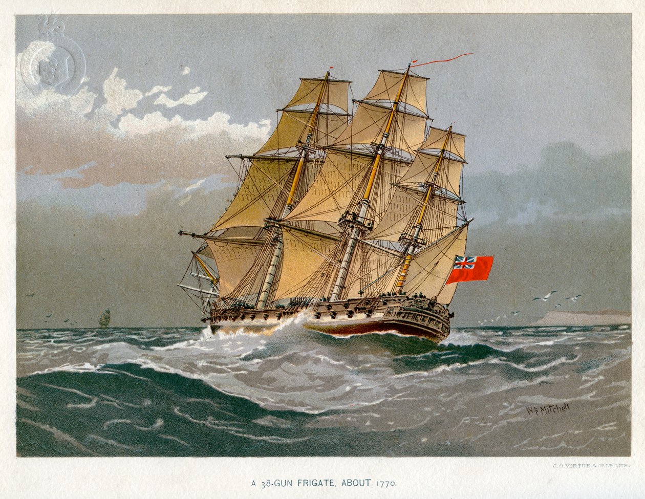 A Royal Navy 38 fegyveres fregattja, c1770 c1890-c1893 alkotó: William Frederick Mitchell