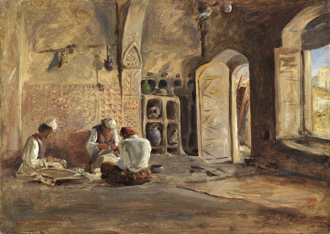 Belső, Algír (olaj, papír, vászonra fektetve) alkotó: William Gale