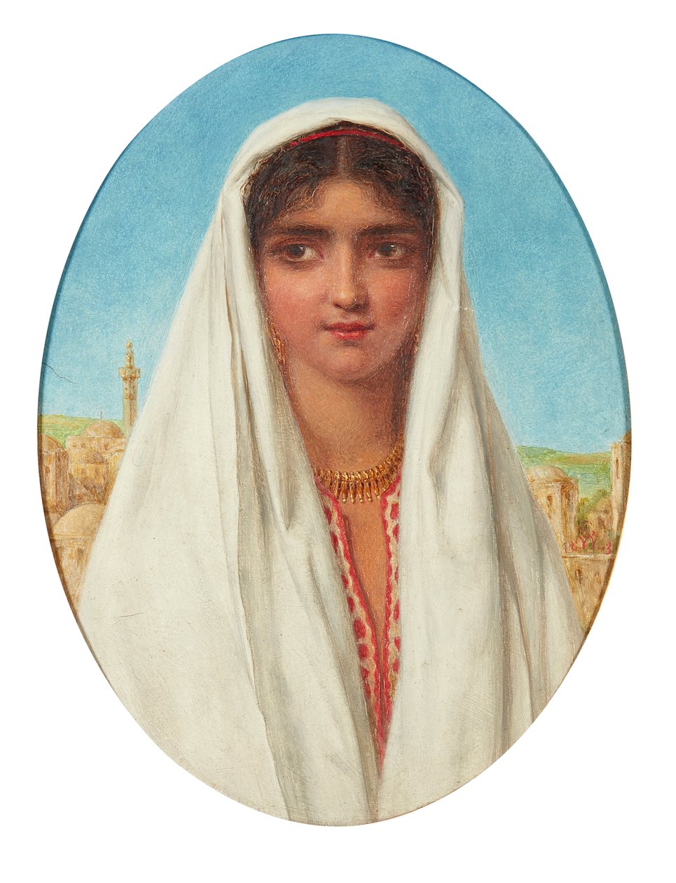 Egy arab lány portréja (olaj, panel) alkotó: William Gale