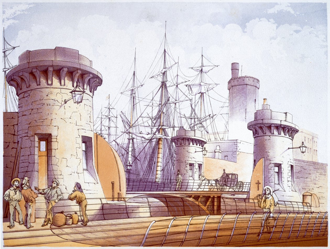 Tengerészek a kikötőben, Liverpool, 1864 alkotó: William Gawin Herdman