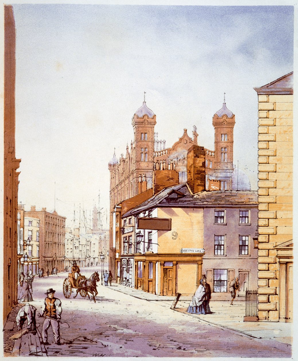 A tengerészek otthona, a liverpooli Hanover Street-ből, 1864 alkotó: William Gawin Herdman