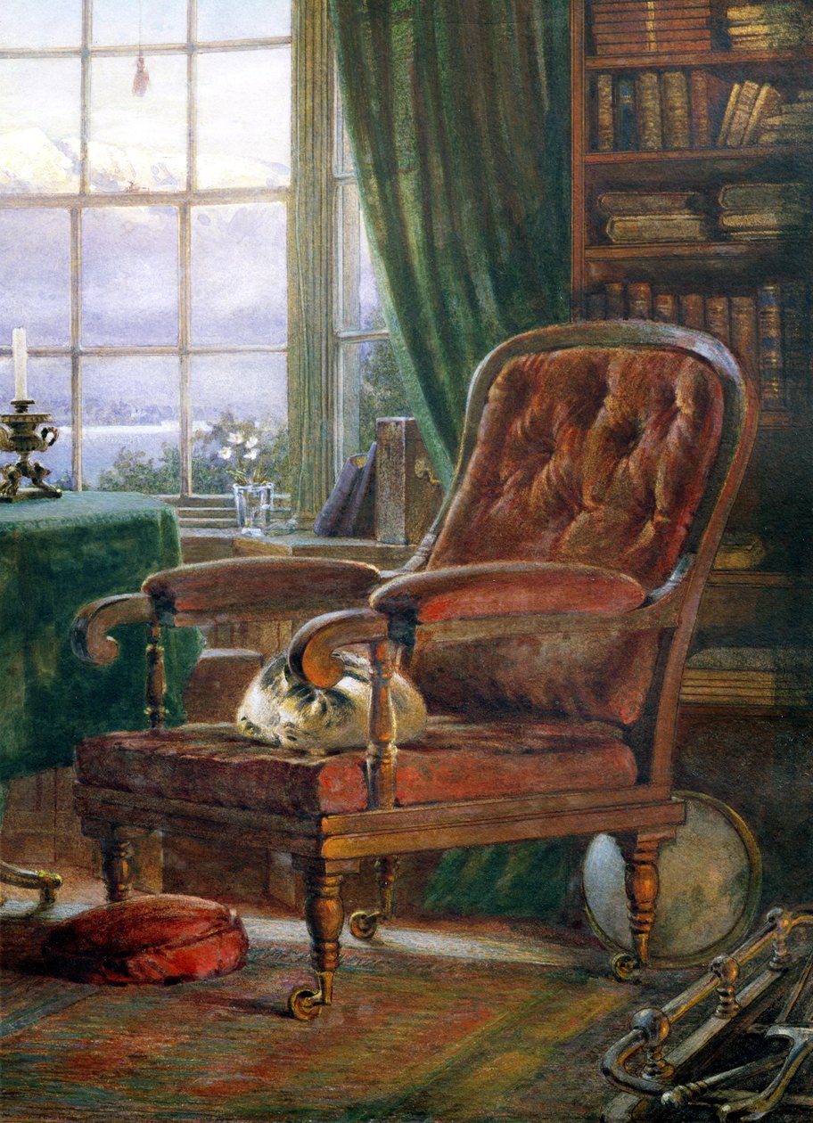 John Ruskins tanulmány a Brantwoodban, Cumbriában, 1882 wc, 26629 részlet alkotó: William Gersham Collingwood