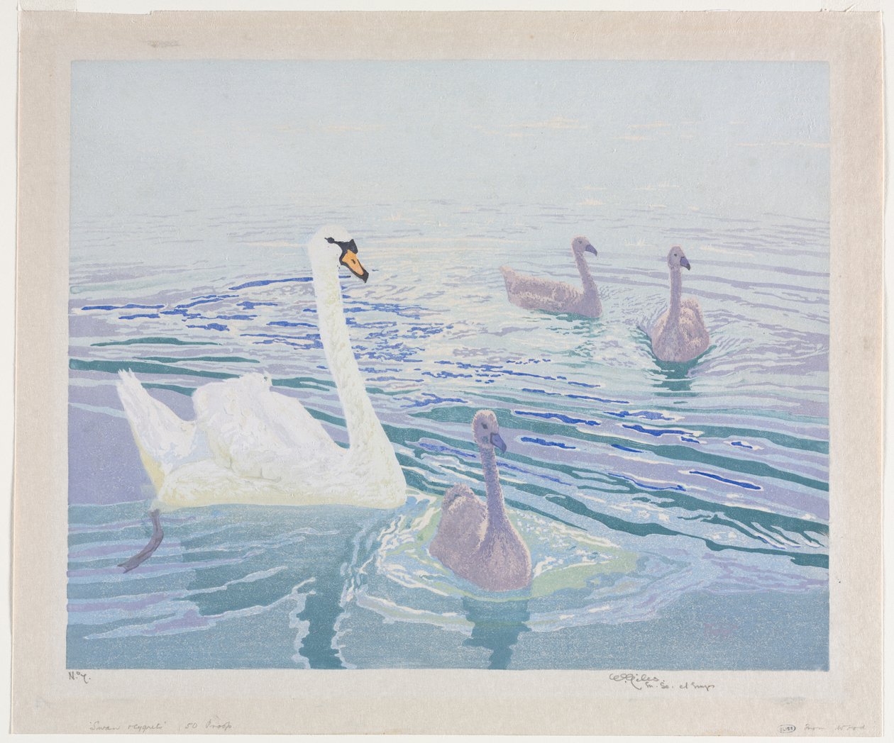 Hattyúk és Cygnets alkotó: William Giles
