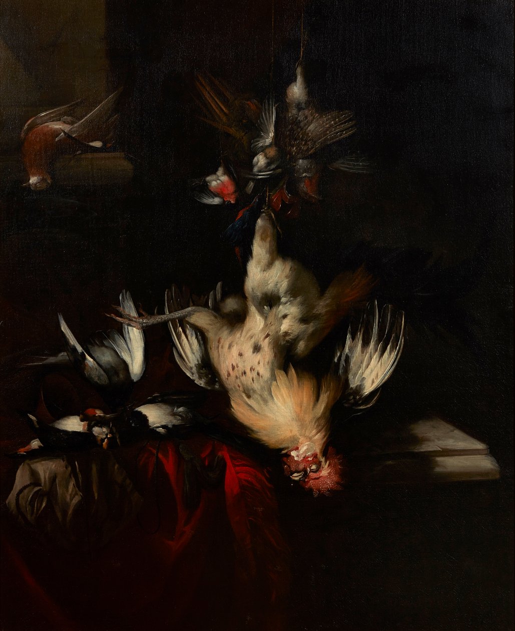 Halott játék csendélete és énekesmadarak (olaj, vászon) alkotó: William Gowe Ferguson