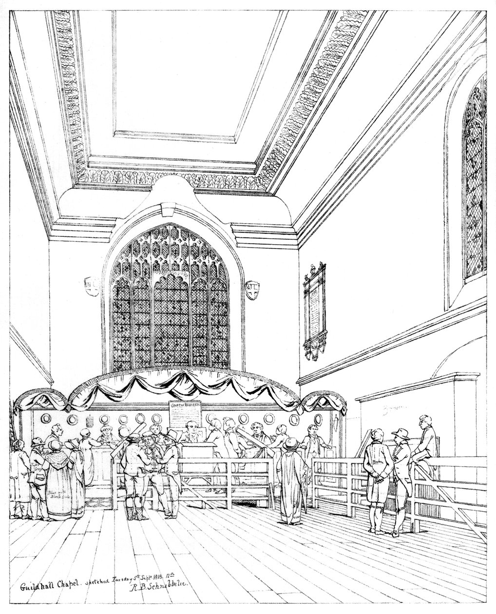 A Guildhall-kápolna belseje, London City, 1886 alkotó: William Griggs