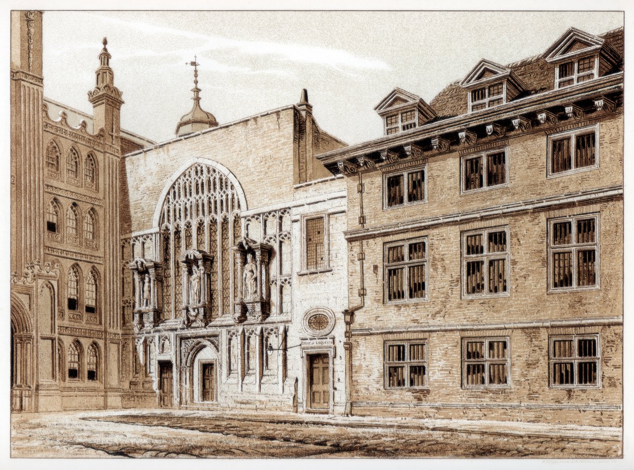 A Guildhall Chapel nyugati frontja, London City, 1886 alkotó: William Griggs