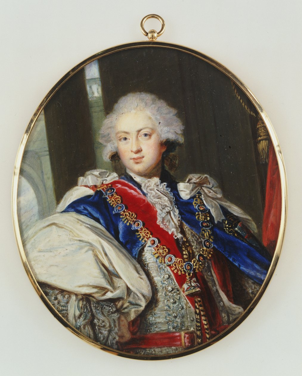 H.R.H. Frigyes, York hercege, háromnegyed hosszú, teljes arcú, harisnyakötő lovagrendjét visel alkotó: William Grimaldi