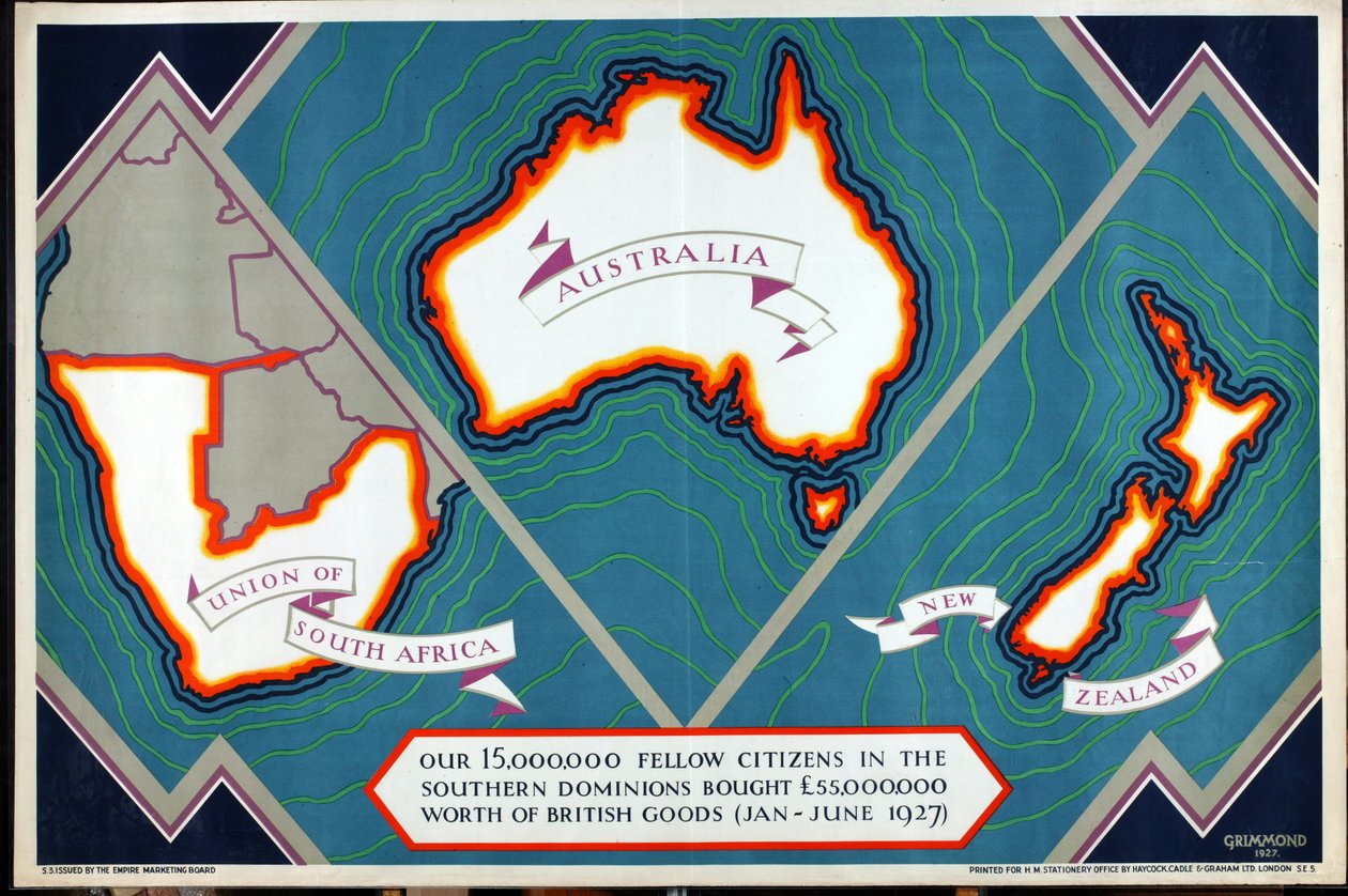 Union of South Africa, Australia, New Zealand, from the series 