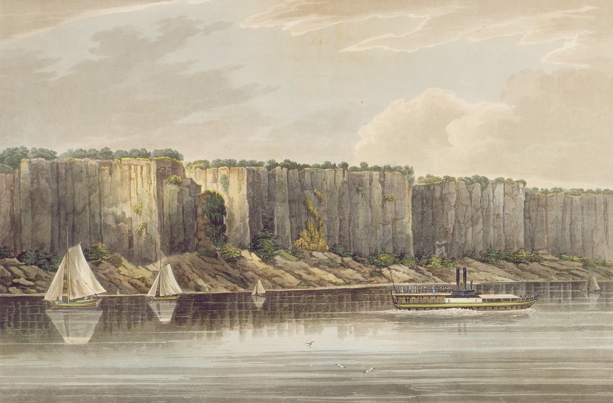 Palisades, a Hudson folyó portfóliójának 19. sz., J. Hill metszet, 1821-25 alkotó: William Guy Wall