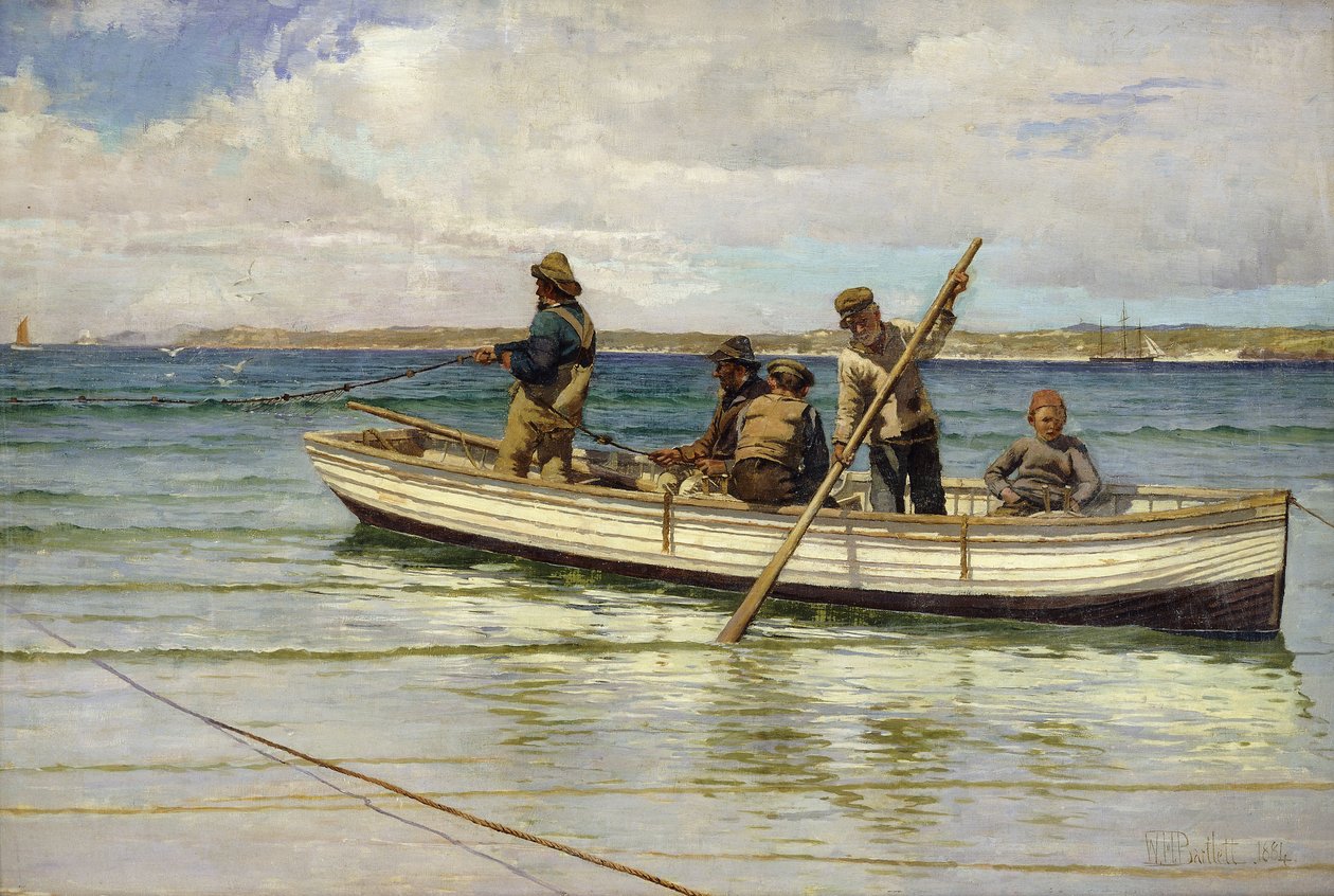 A fogás behúzása, 1884 alkotó: William H. Bartlett
