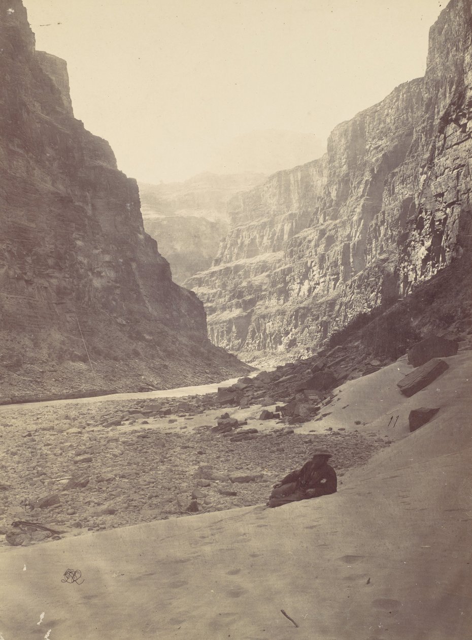 A Colorado folyó Grand Cañonja, Kanab Mouth, Nyugat felé néz, 1872. alkotó: William H. Bell