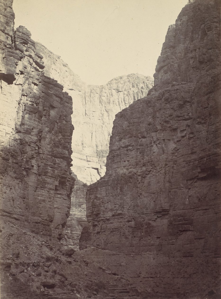 Mészkőfalak, Kanab Wash, Colorado River, 1872. alkotó: William H. Bell