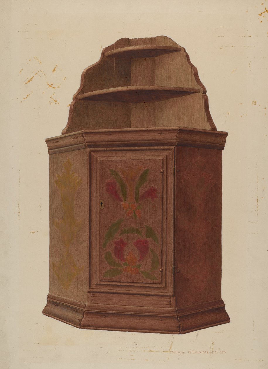 Sarokszekrény, c. 1942. alkotó: William H Edwards