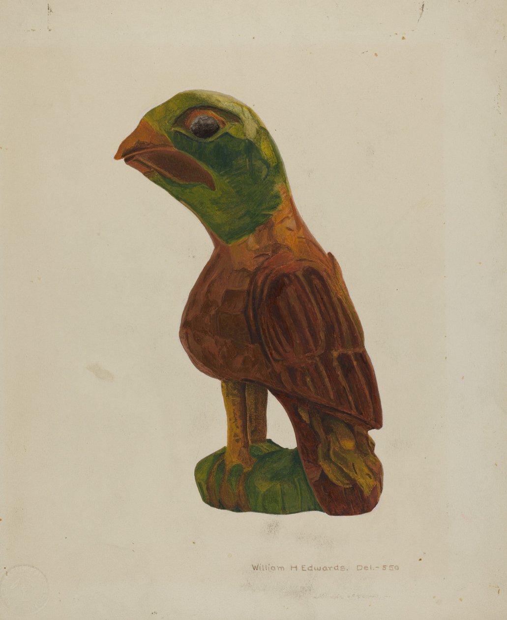 Pa. Német faragott madár, c. 1939. alkotó: William H Edwards