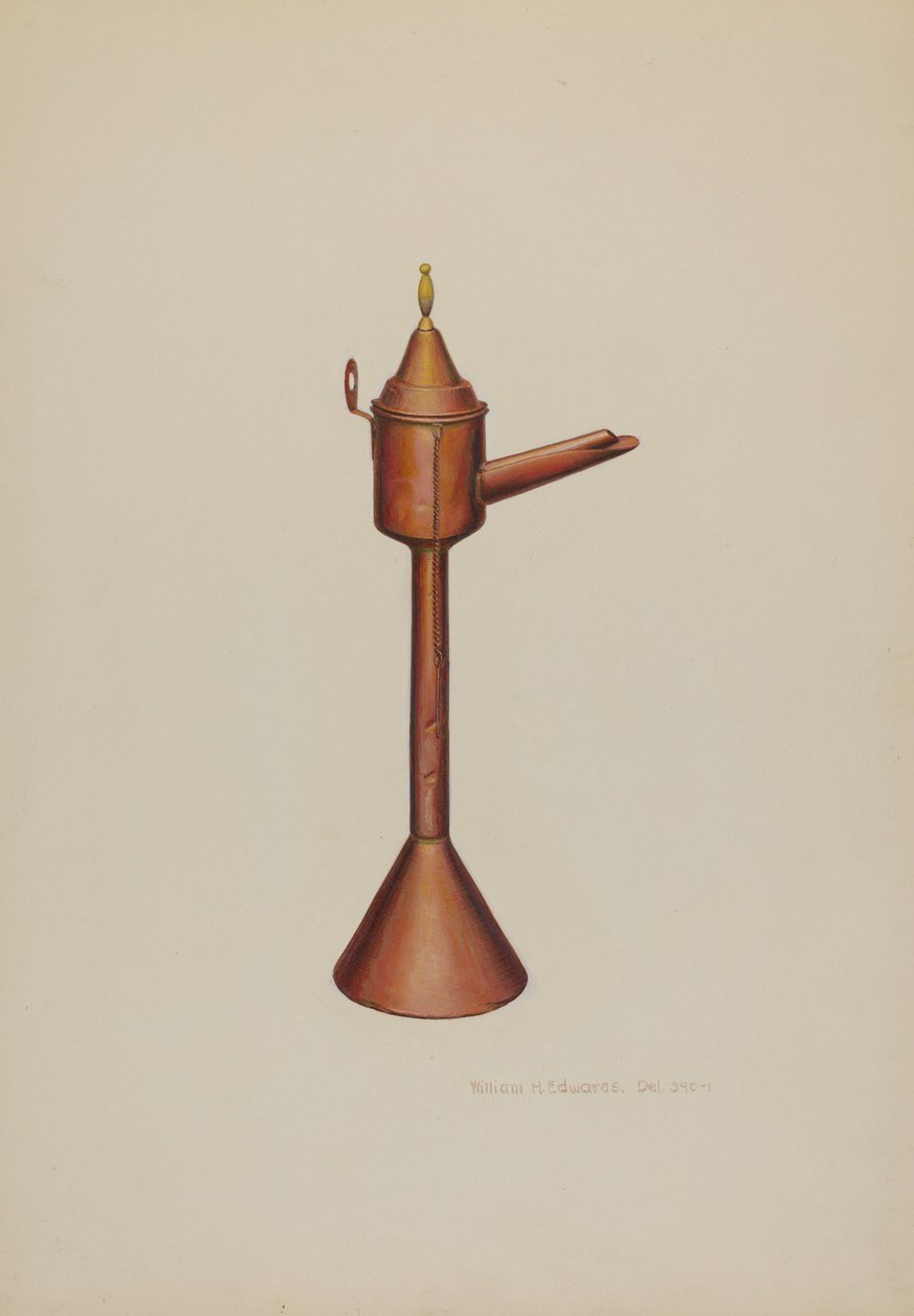 Bálnaolaj lámpa, c. 1938. alkotó: William H Edwards