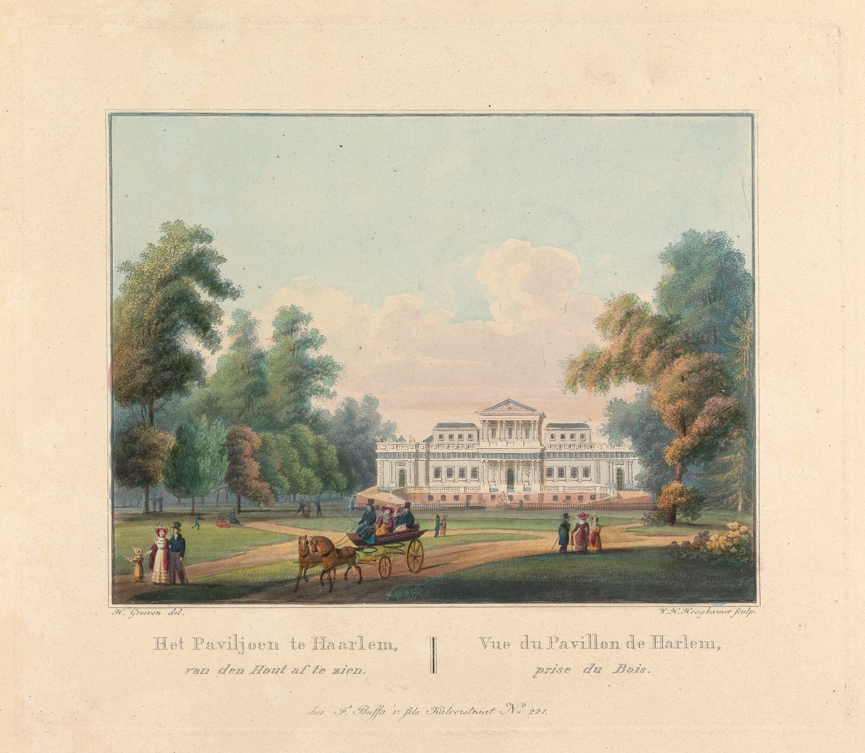 Welgelegen: A Pavillon de Harlem kilátása a Bois-ból alkotó: William H. Hoogkamer