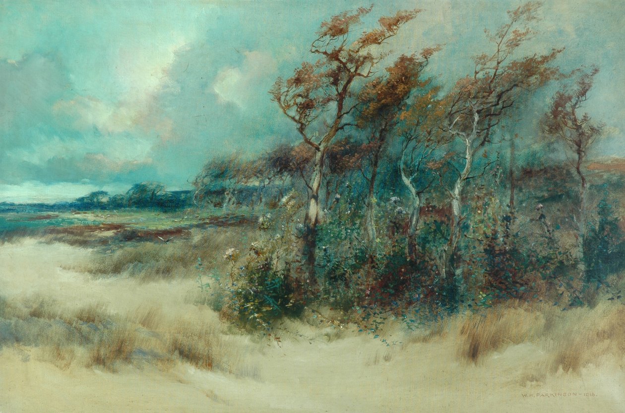 Fák egy Sandy Lane-ben, Heysham, 1916 alkotó: William H. Parkinson