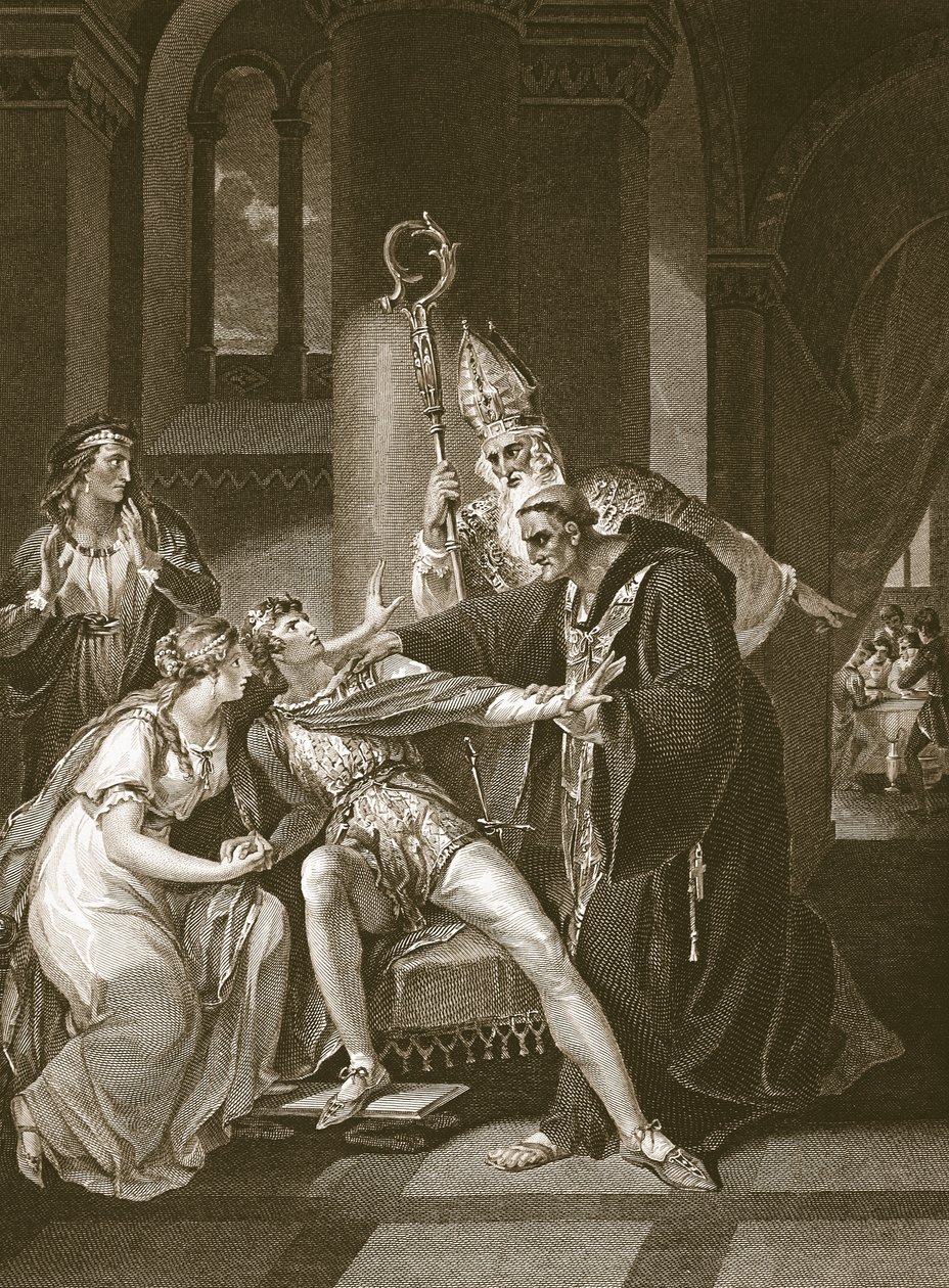 Edwy és Elgiva, Isaac Taylor metszete, illusztráció David Hume „Anglia története” című kocsmából. R. Bowyer, London, 1812 alkotó: William Hamilton