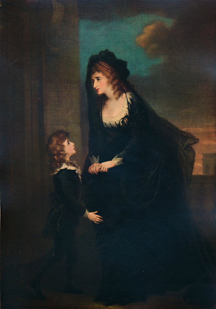 Mrs. Siddons és fia Izabella tragédiájában, 1784, 1935 alkotó: William Hamilton