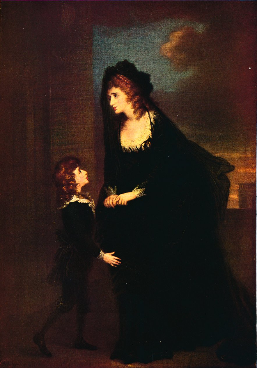 Mrs. Siddons és fia Izabella tragédiájában, 1784 alkotó: William Hamilton
