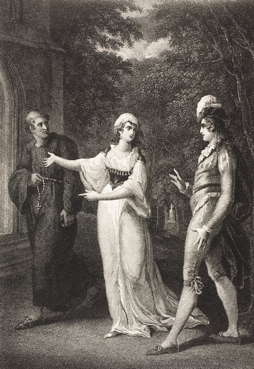 Olivia kertje, IV. felvonás, III. jelenet, a „Tizenkettedik éjszaka, vagy amit akarsz”, a Boydell Shakespeare Galériából, a 19. század végén megjelent alkotó: William Hamilton