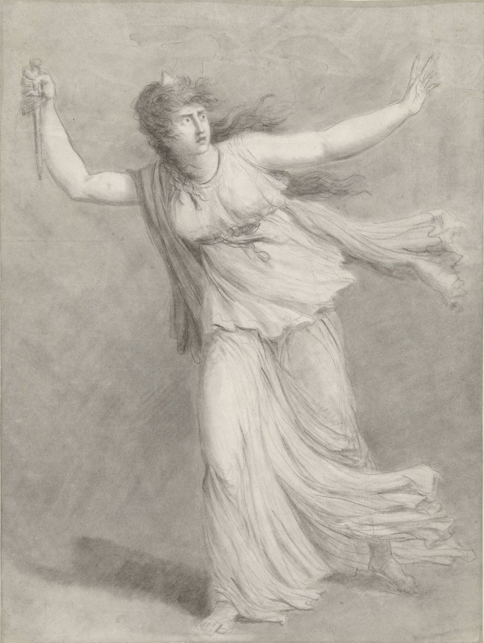 Sarah Siddons színésznő Euphrázia szerepében alkotó: William Hamilton