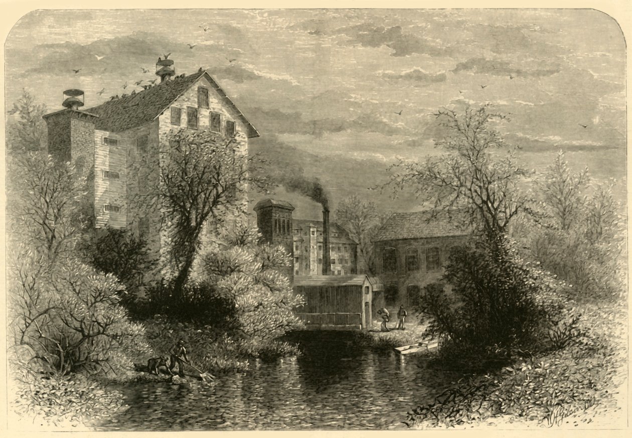 „Mills on Blackstone River”, 1872. alkotó: William Hamilton Gibson