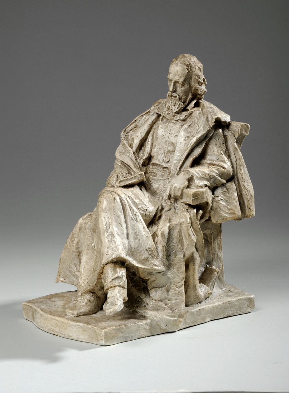 Maquette Alfrednek, Lord Tennyson a Trinity College-ban, Cambridge-ben, 1909 körül (gipsz) alkotó: William Hamo Thornycroft