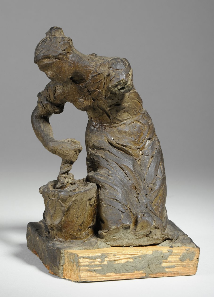 Makett mosónő figurához (gyurma) alkotó: William Hamo Thornycroft